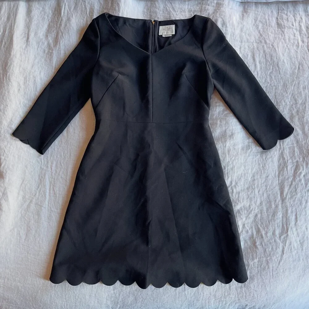 Kate Spade Scallop Hem Crepe Dress